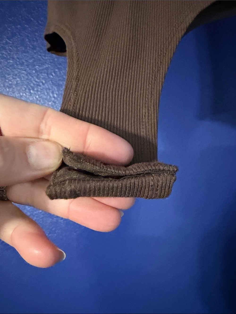 Bayse Ribbed Brown Tank Bodysuit - Picture 3 of 5